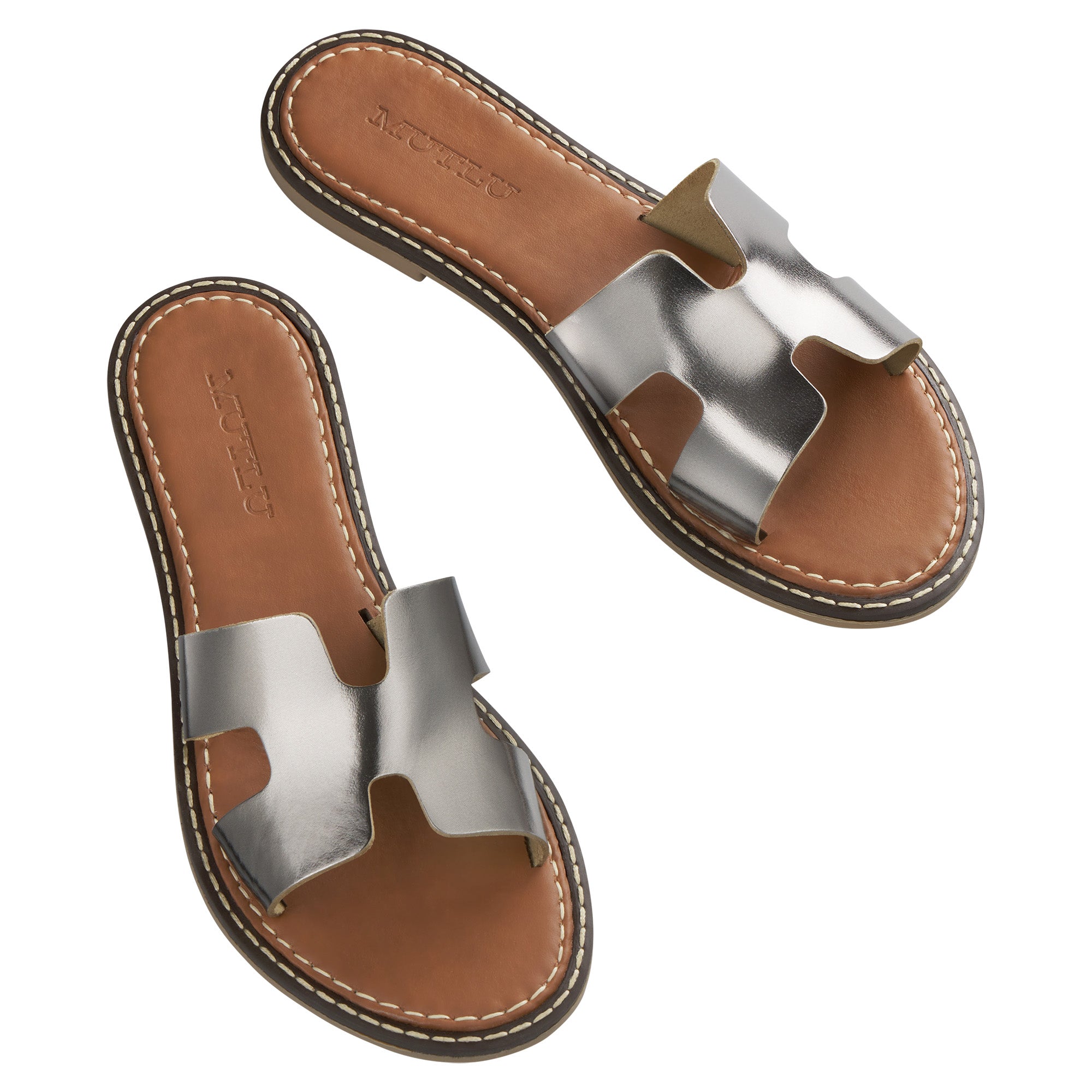 SANDALIA PIEL PLATEADA