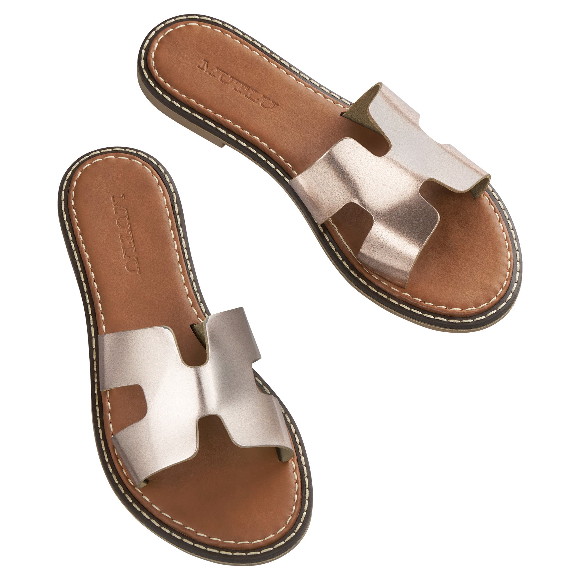 SANDALIA PIEL DORADO ROSA